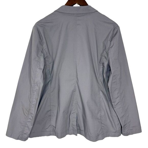 Eileen Fisher Blazer Large‎ Organic Cotton Stretch Poplin Gray Jacket $248 - Picture 5 of 8